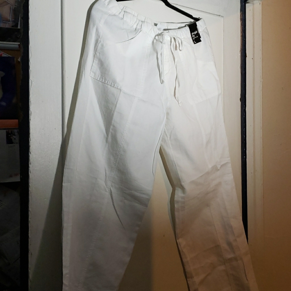 White linen pants